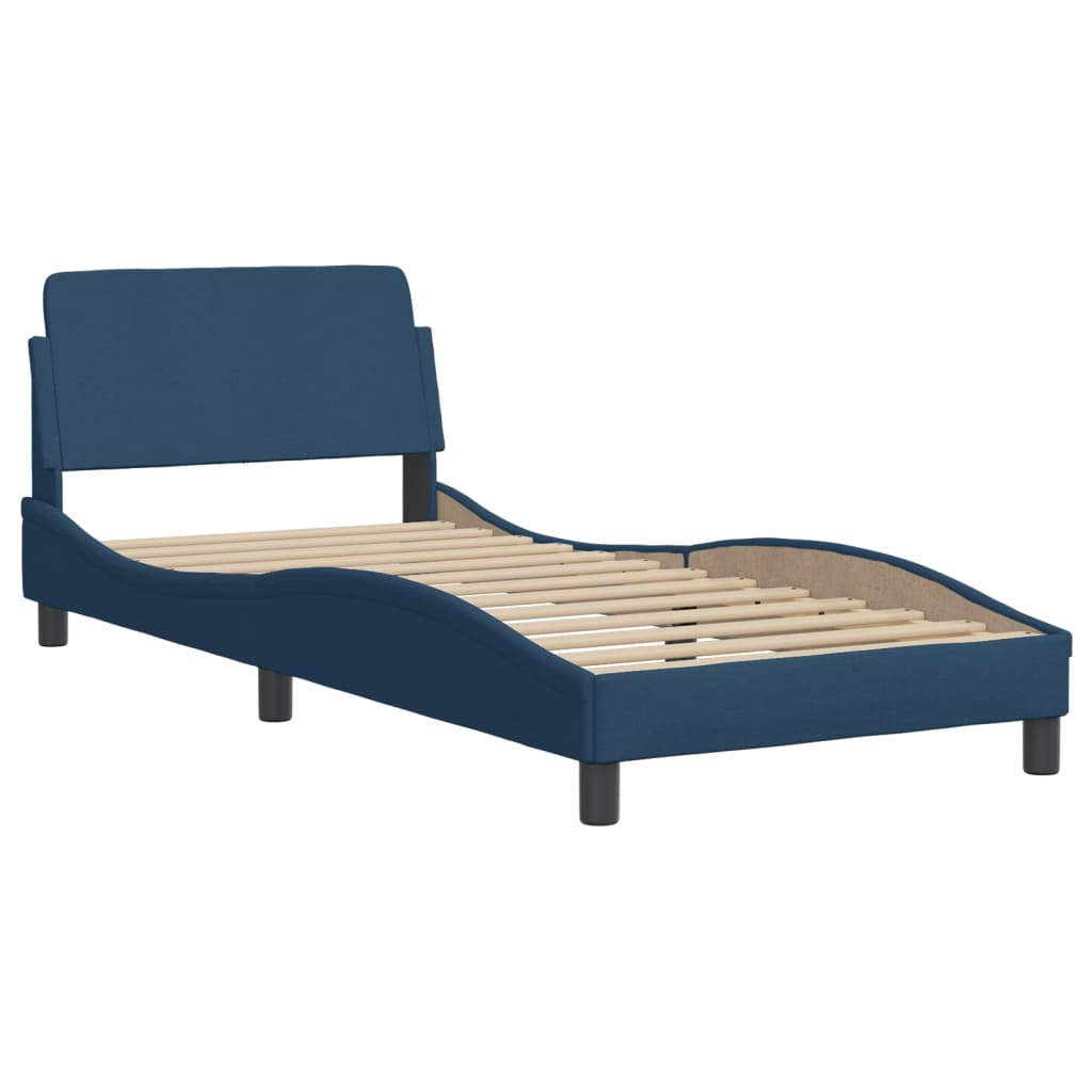 Bett mit Matratze "Hvar" Blau 90x200 cm Stoff
