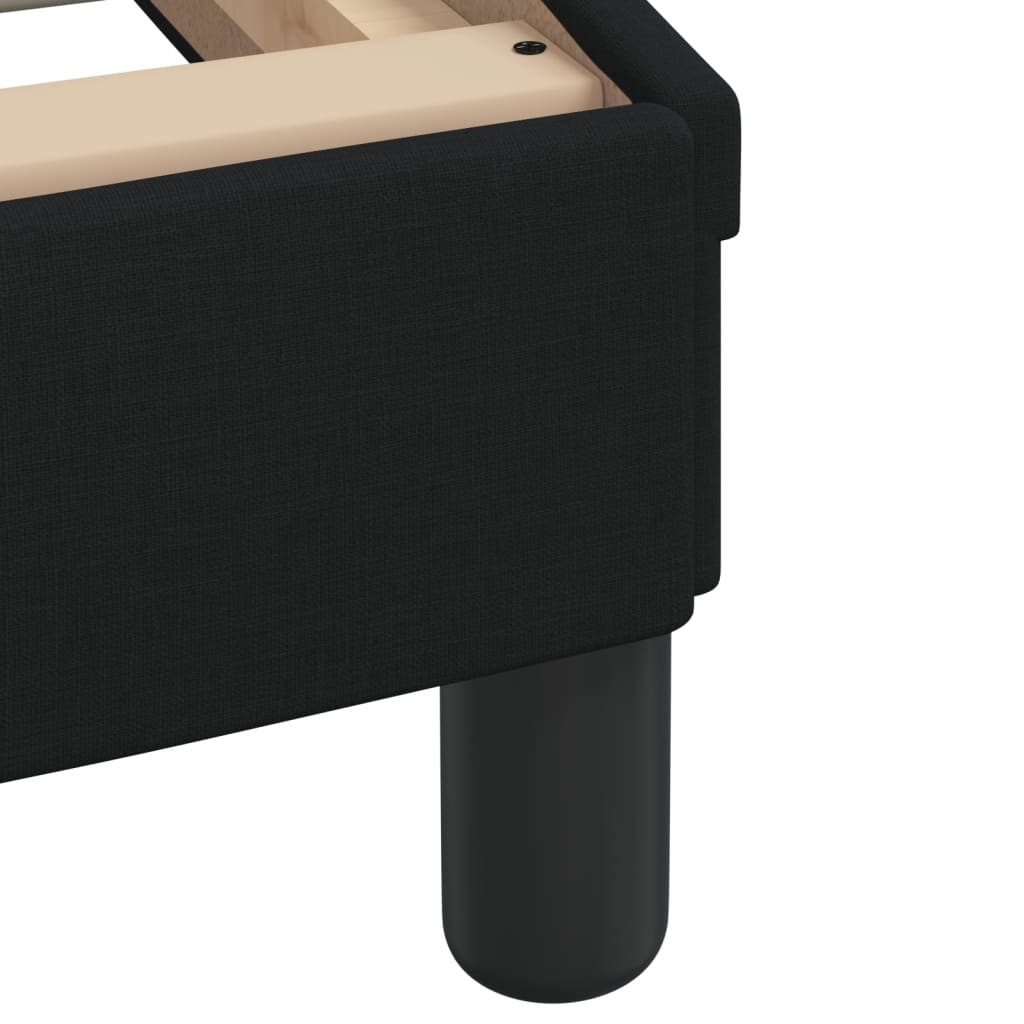 Bed with mattress black 100x200 cm fabric