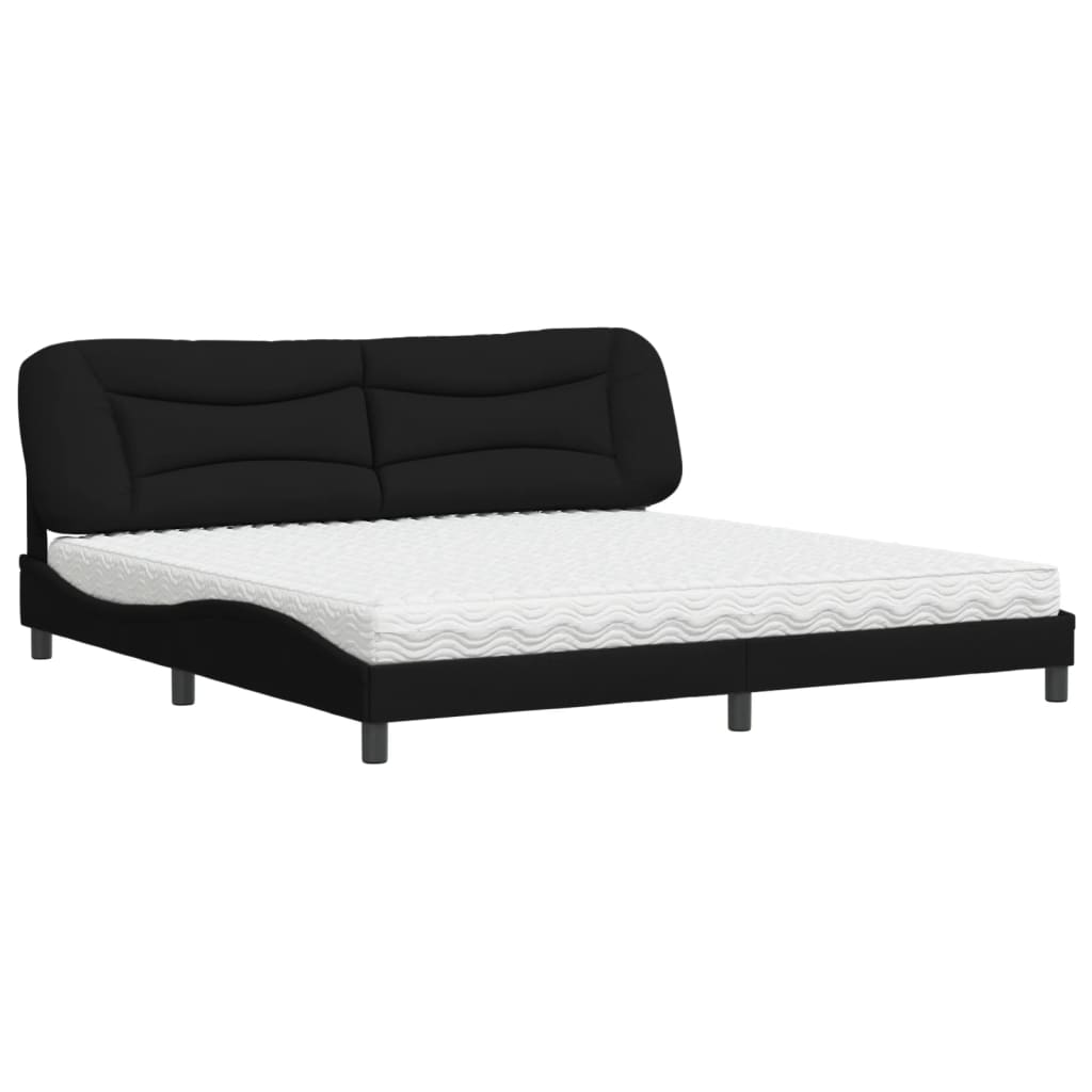 Bett mit Matratze "Hvar" Schwarz 200x200 cm Stoff