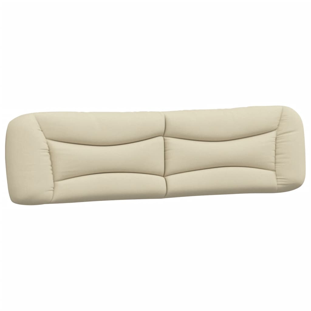 Bed with mattress cream 200x200 cm fabric
