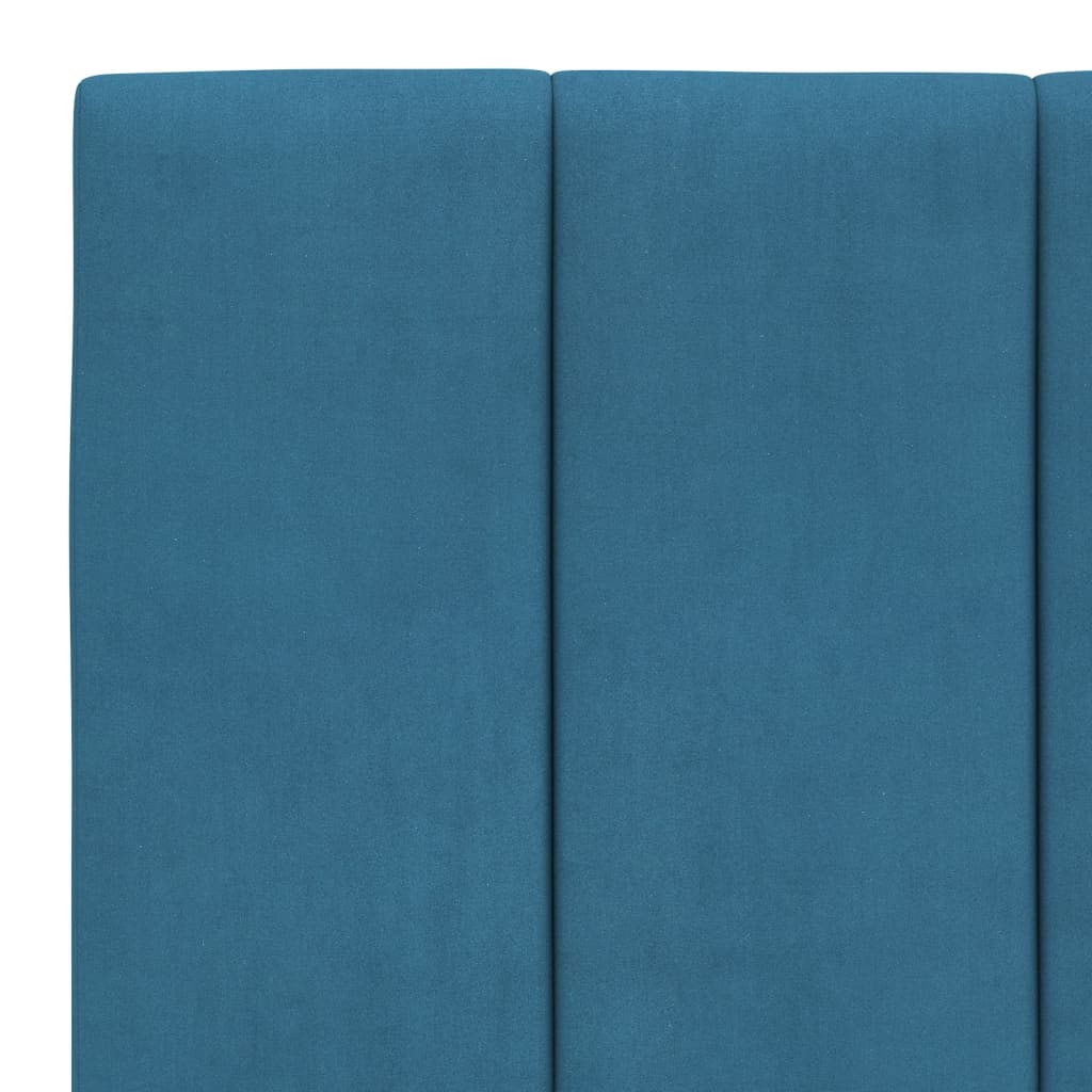 Bett mit Matratze "Hanko" Blau 100x200 cm Samt