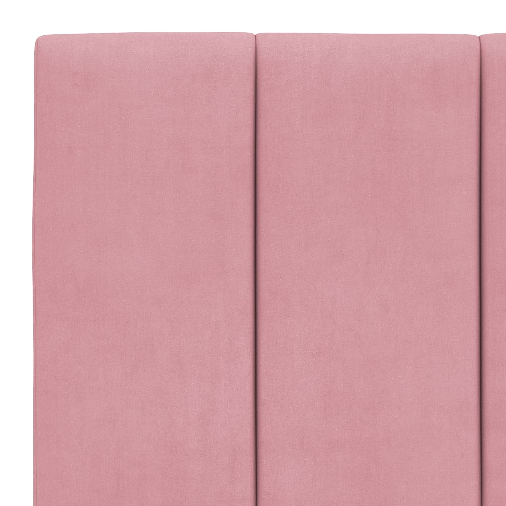 Bed with mattress pink 100x200 cm velvet