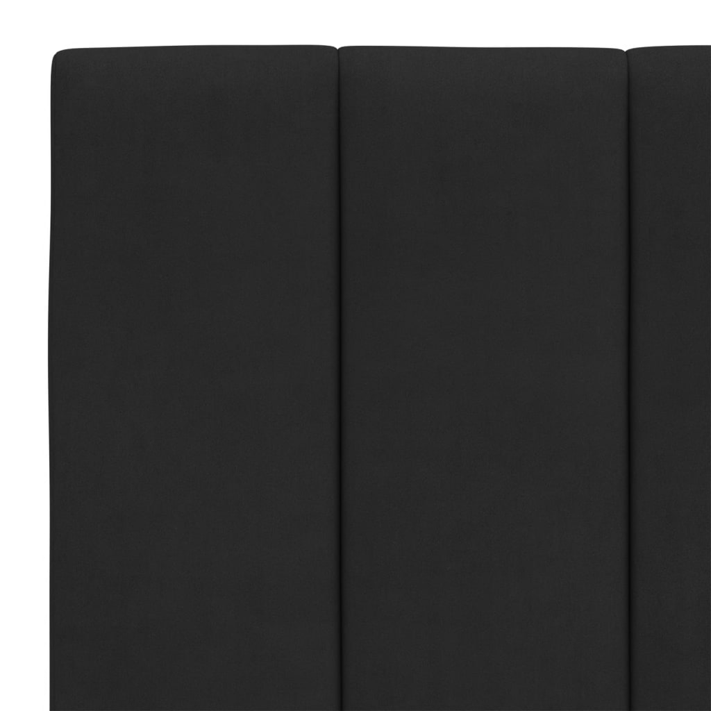 Bett mit Matratze "Hanko" Schwarz 140x190 cm Samt