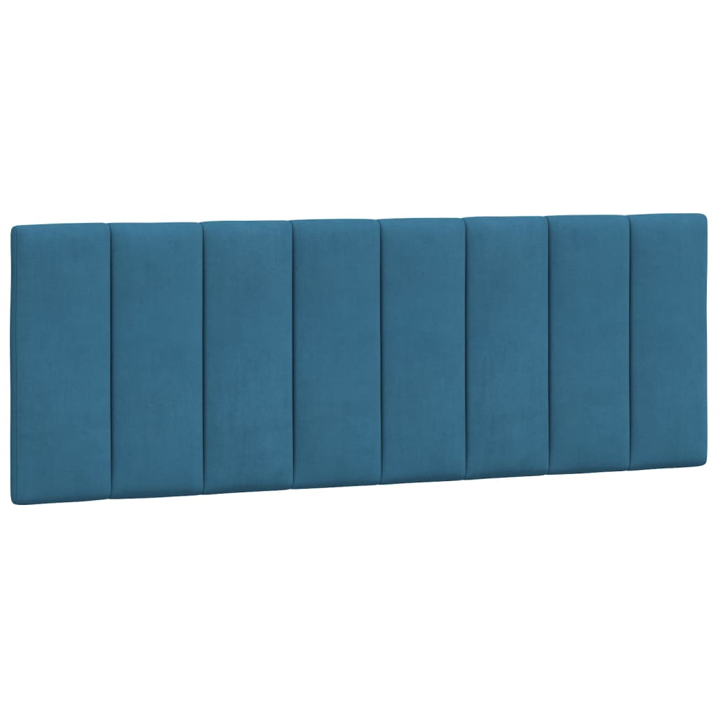 Bett mit Matratze "Hanko" Blau 140x190 cm Samt