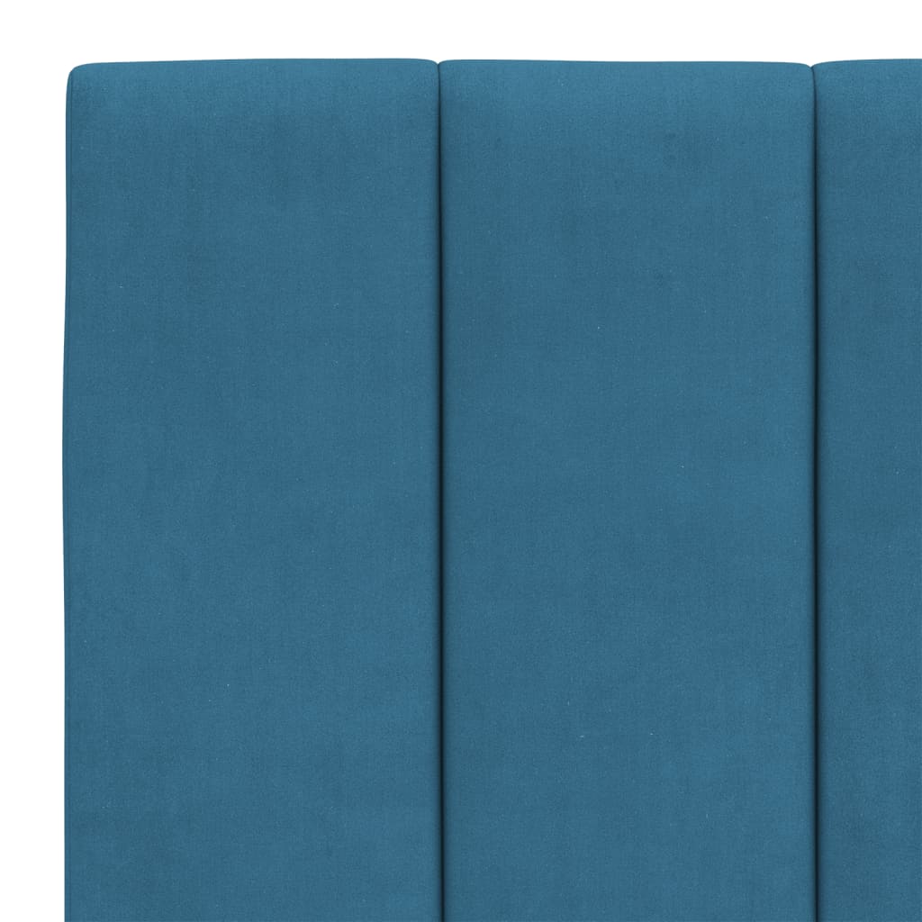 Bett mit Matratze "Hanko" Blau 140x190 cm Samt