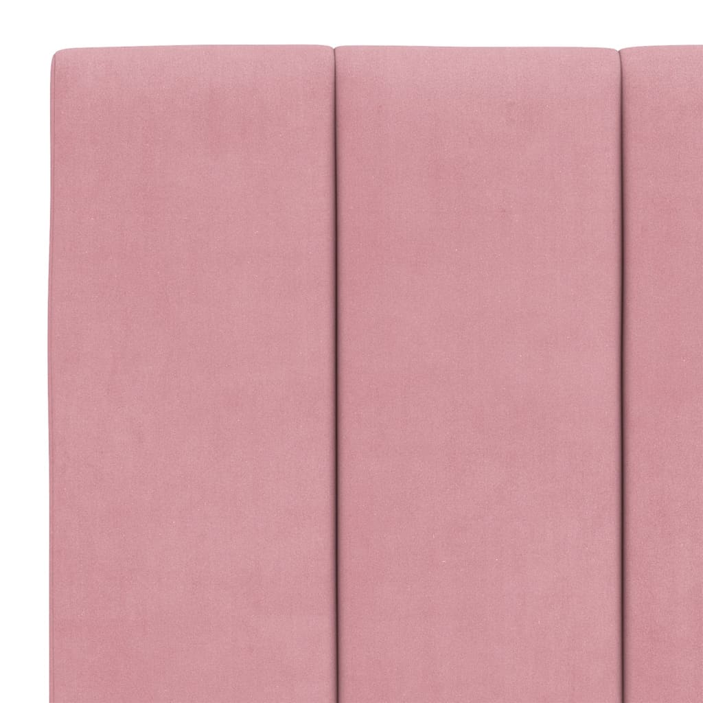 Bett mit Matratze "Hanko" Rosa 140x190 cm Samt