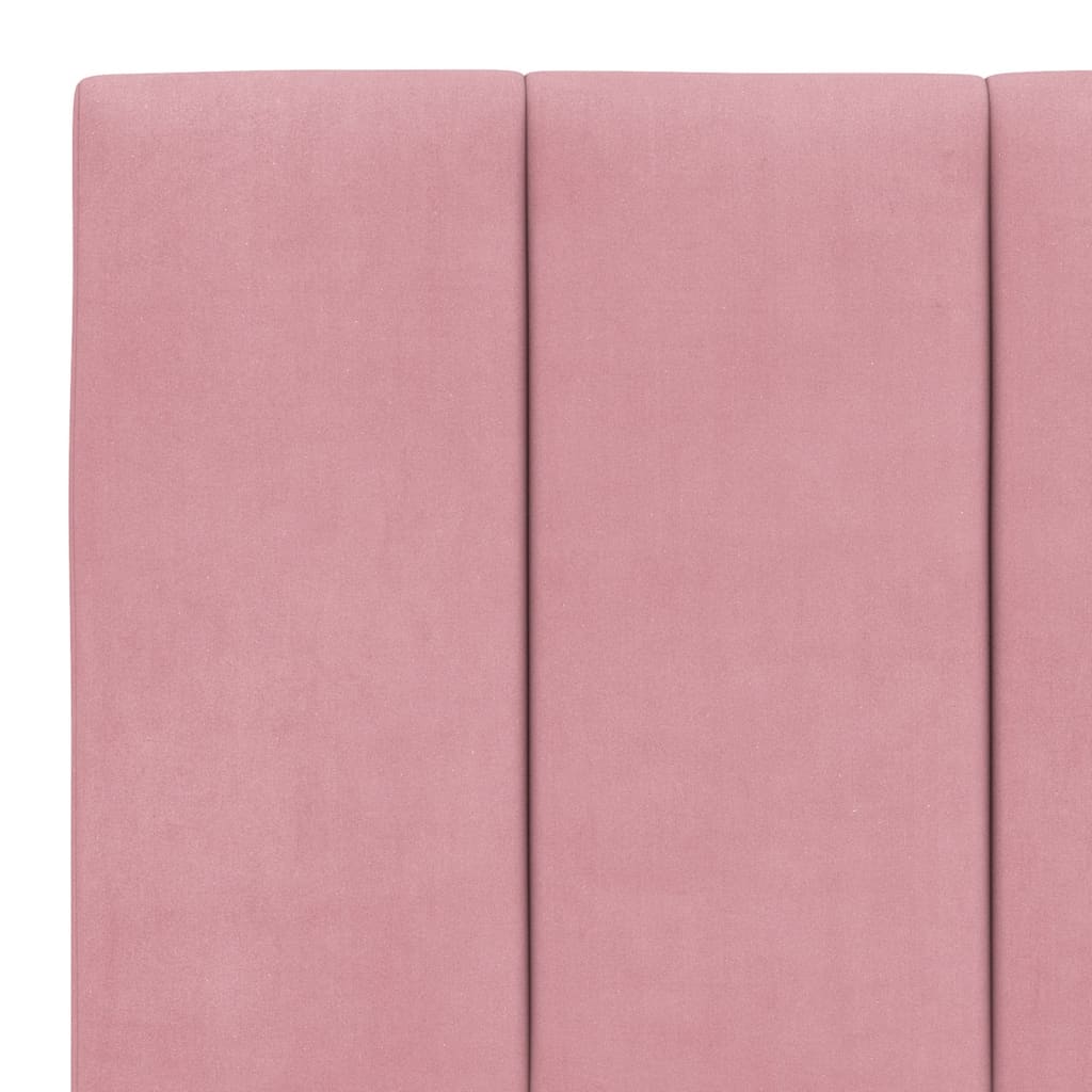 Bett mit Matratze "Hanko" Rosa 160x200 cm Samt