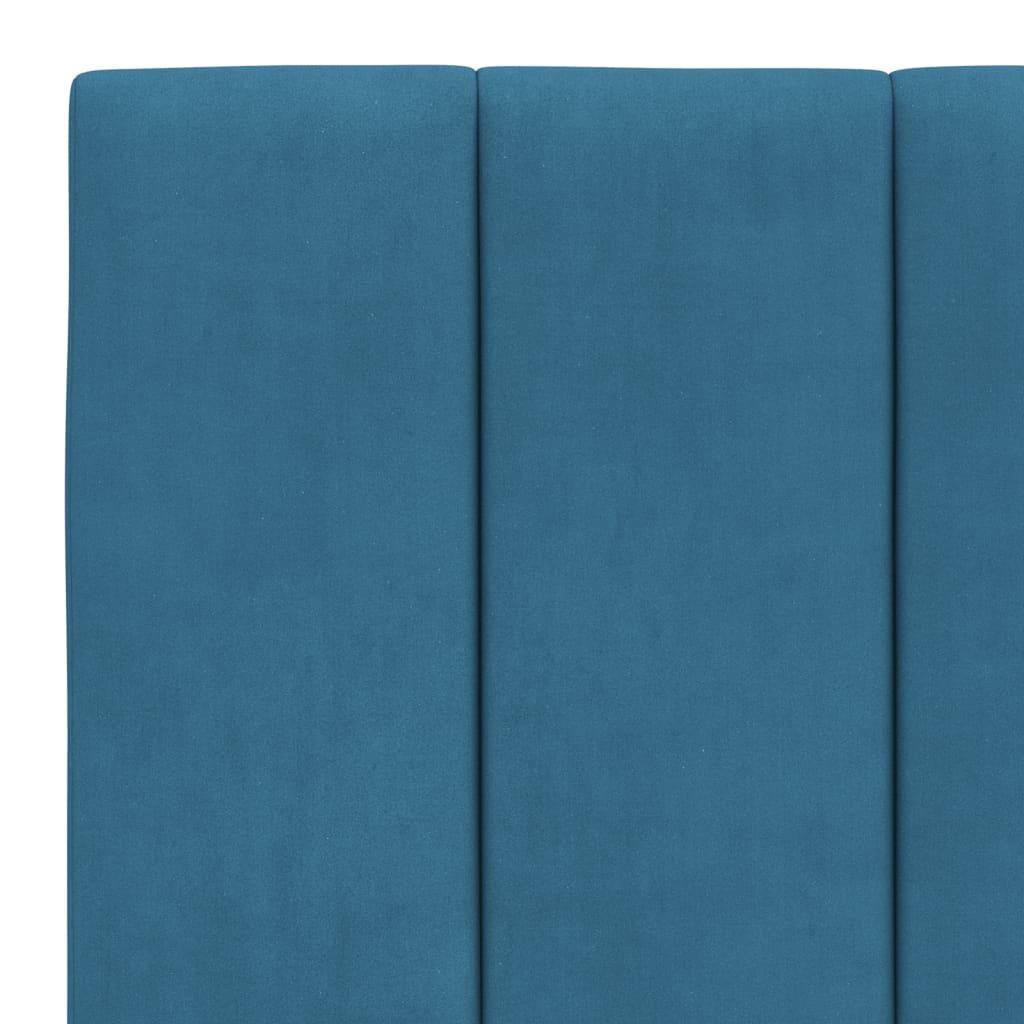 Bett mit Matratze "Hanko" Blau 180x200 cm Samt