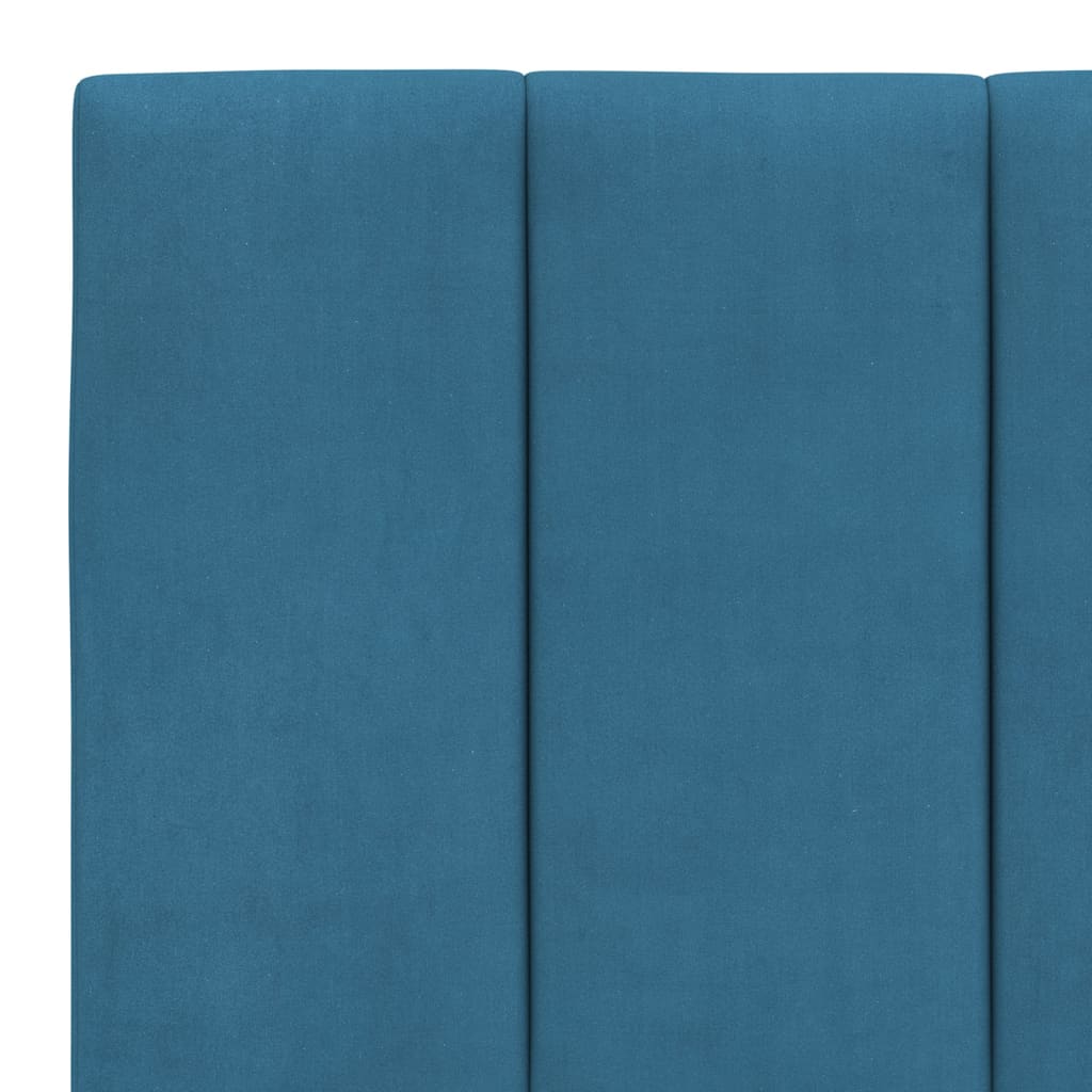 Bett mit Matratze "Hanko" Blau 200x200 cm Samt