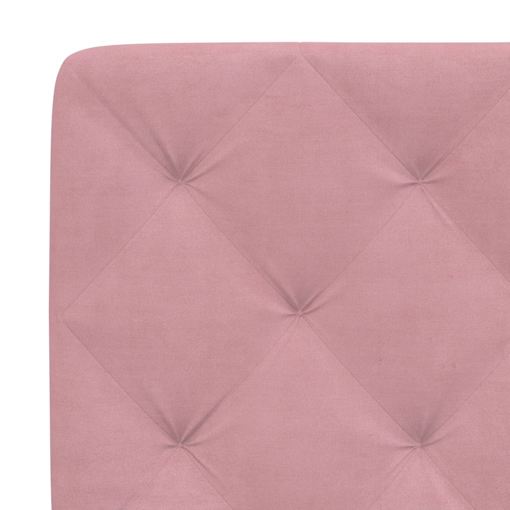 Bett mit Matratze Rosa 90x190 cm Samt