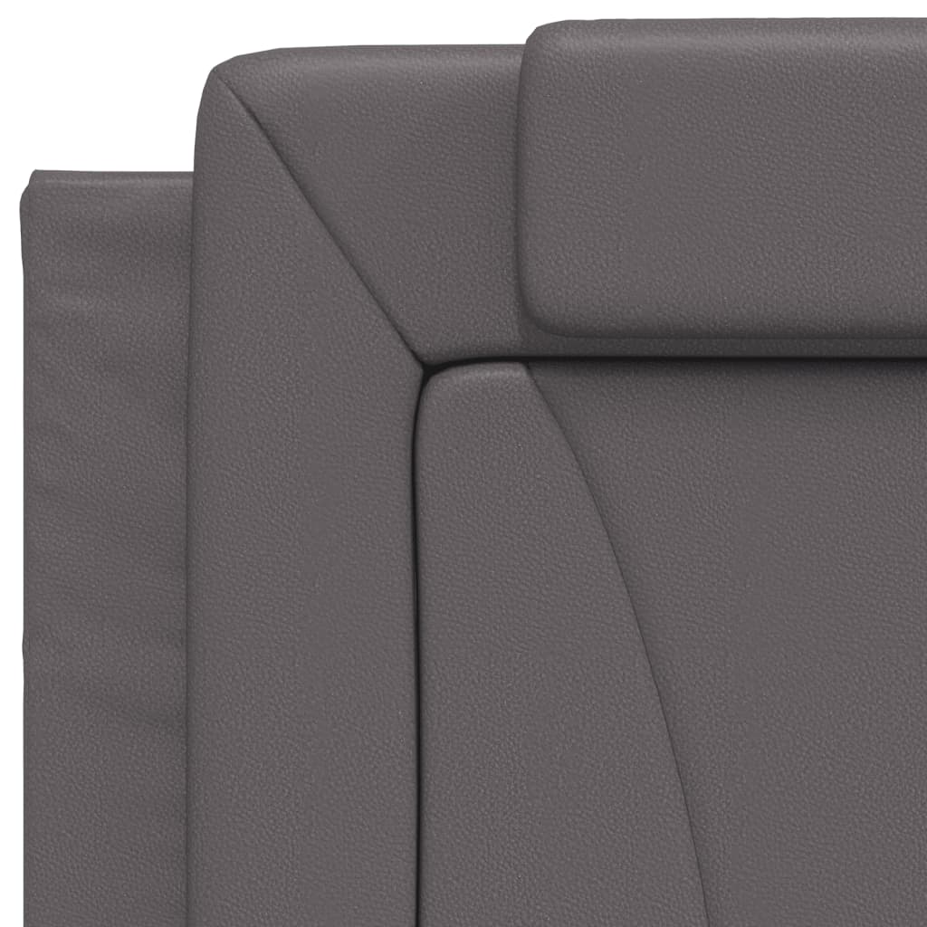 Bett "Viana" mit Matratze Grau 80x200 cm Kunstleder