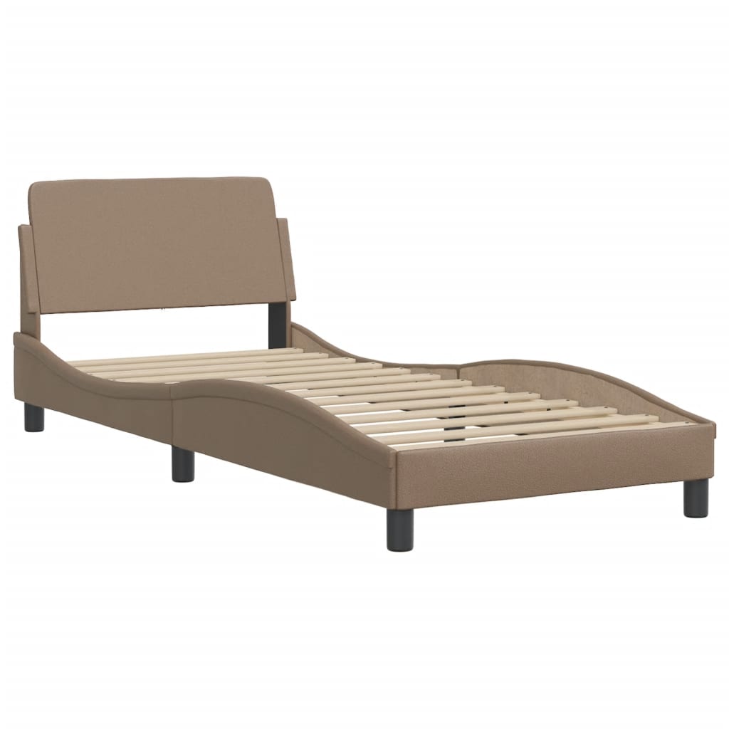 Bed with mattress cappuccino brown 80x200 cm artificial leather