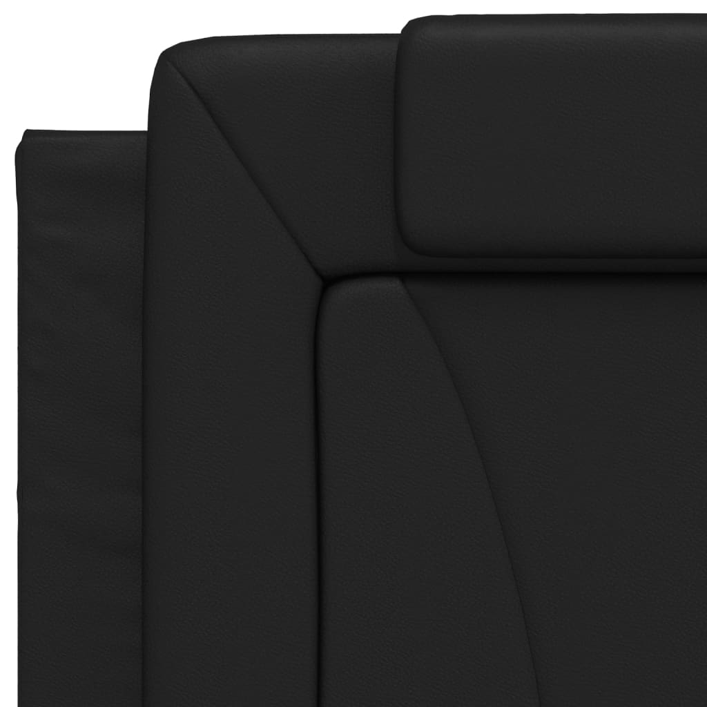Bett "Viana" mit Matratze Schwarz 90x200 cm Kunstleder