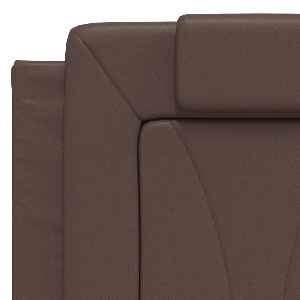 Bett "Viana" mit Matratze Braun 140x190 cm Kunstleder