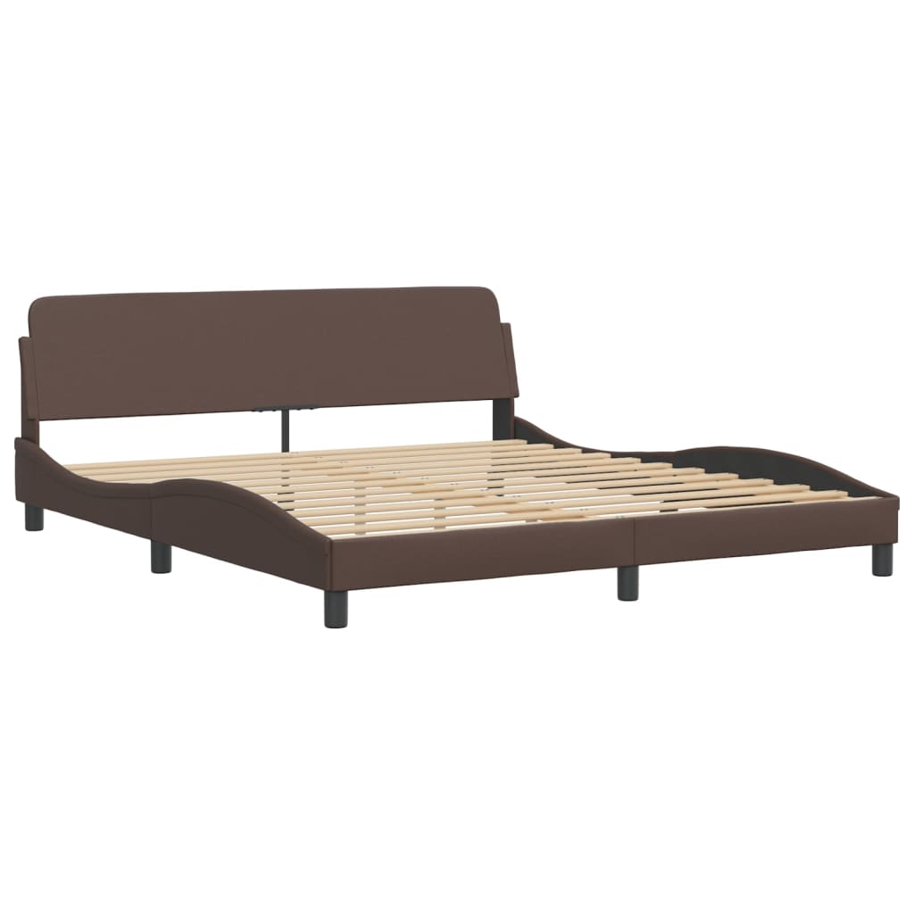 Bett "Viana" mit Matratze Braun 180x200 cm Kunstleder