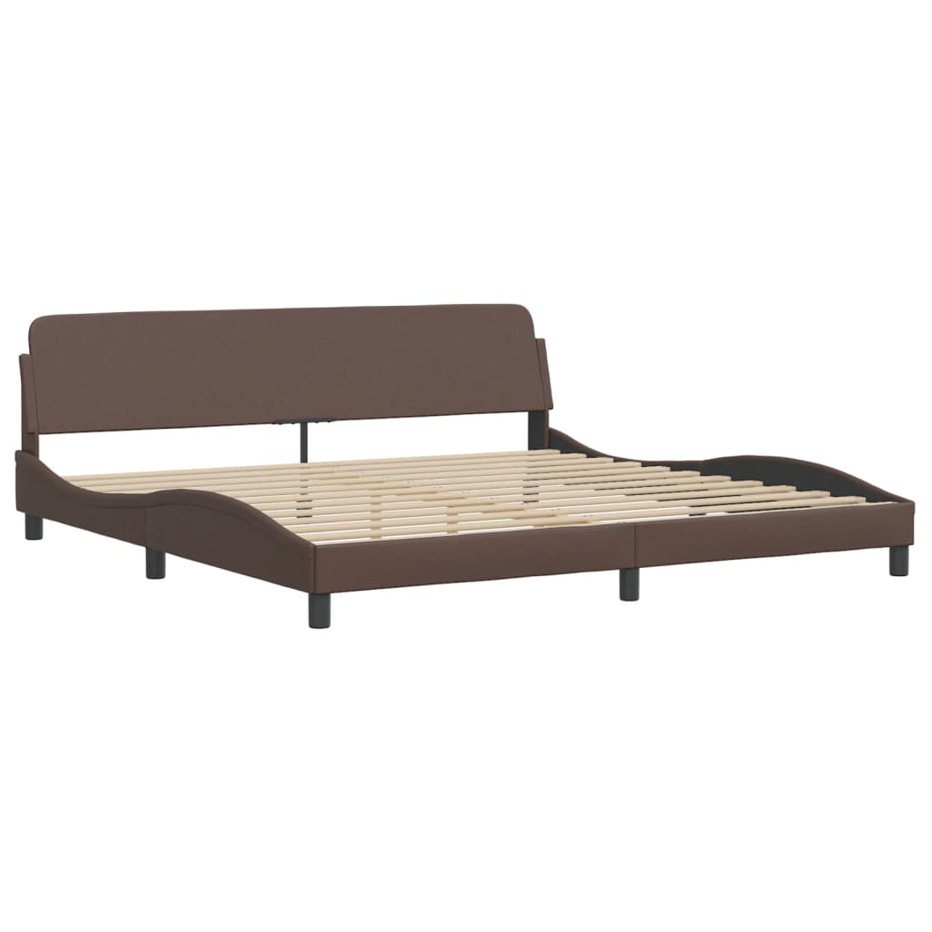 Bett "Viana" mit Matratze Braun 200x200 cm Kunstleder