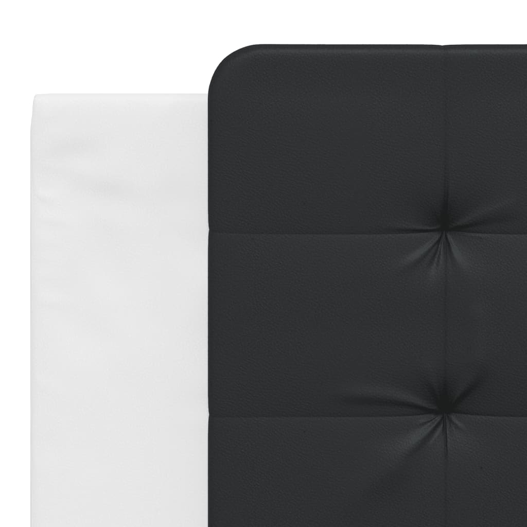 Bed with mattress white and black 180x200 cm artificial leather