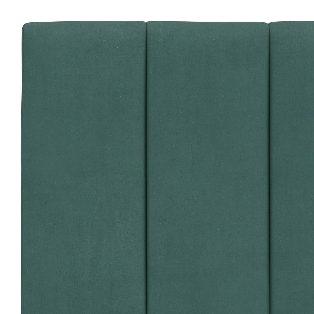 Cadre de lit avec LED sans matelas "Hanko" vert foncé 90x200 cm velours