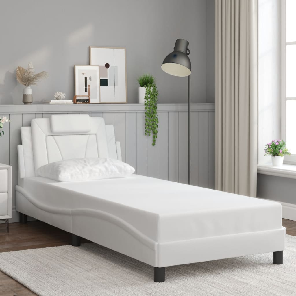Bettgestell "Viana" mit LED ohne Matratze Weiß 80x200 cm
