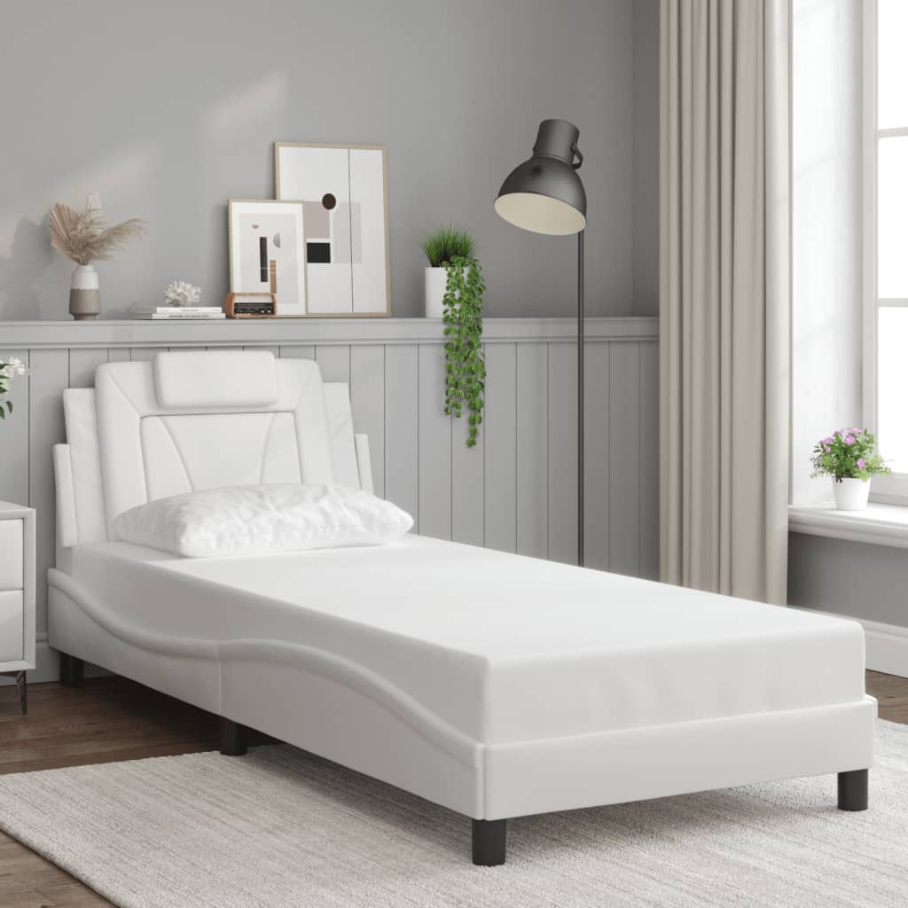 Bettgestell "Viana" mit LED ohne Matratze Weiß 90x190 cm