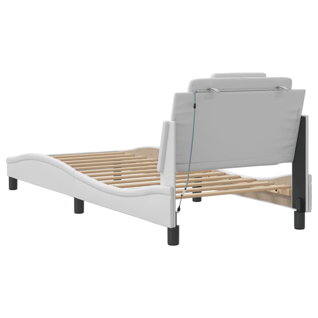 Bettgestell "Viana" mit LED ohne Matratze Weiß 90x190 cm
