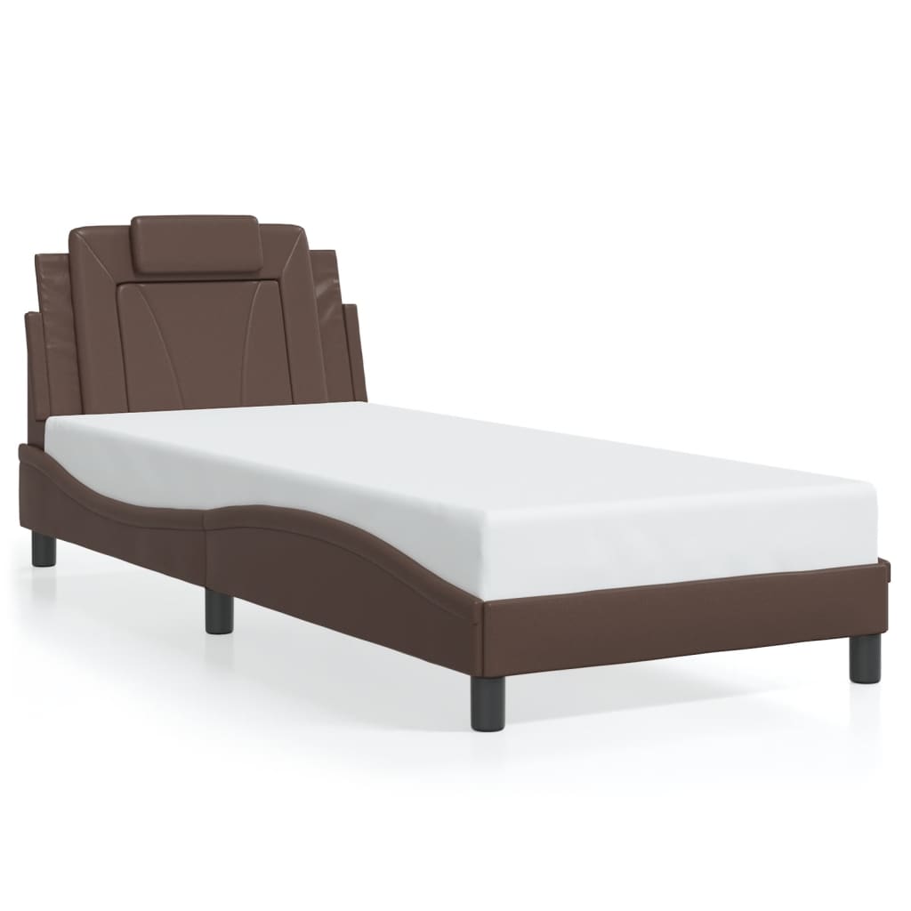 Bettgestell "Viana" mit LED ohne Matratze Braun 90x190 cm