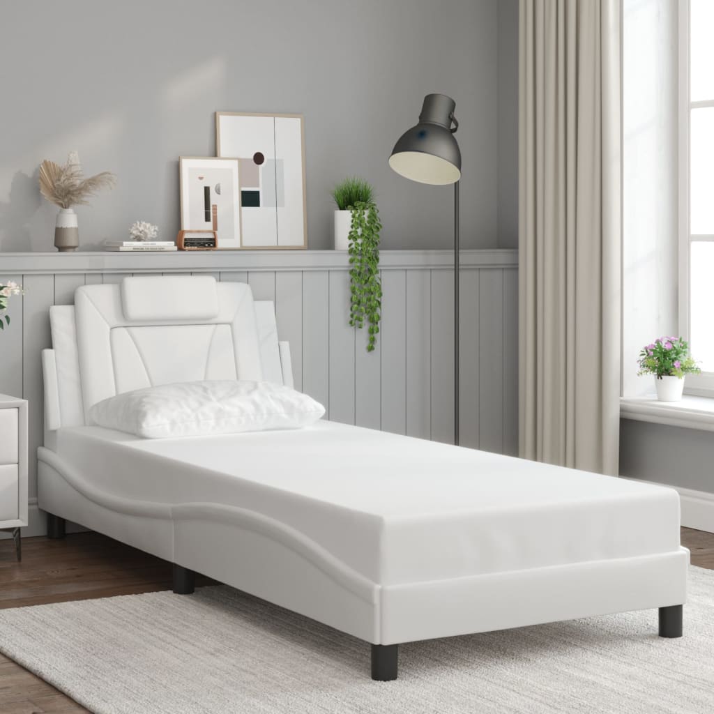Bettgestell "Viana" mit LED ohne Matratze Weiß 90x200 cm