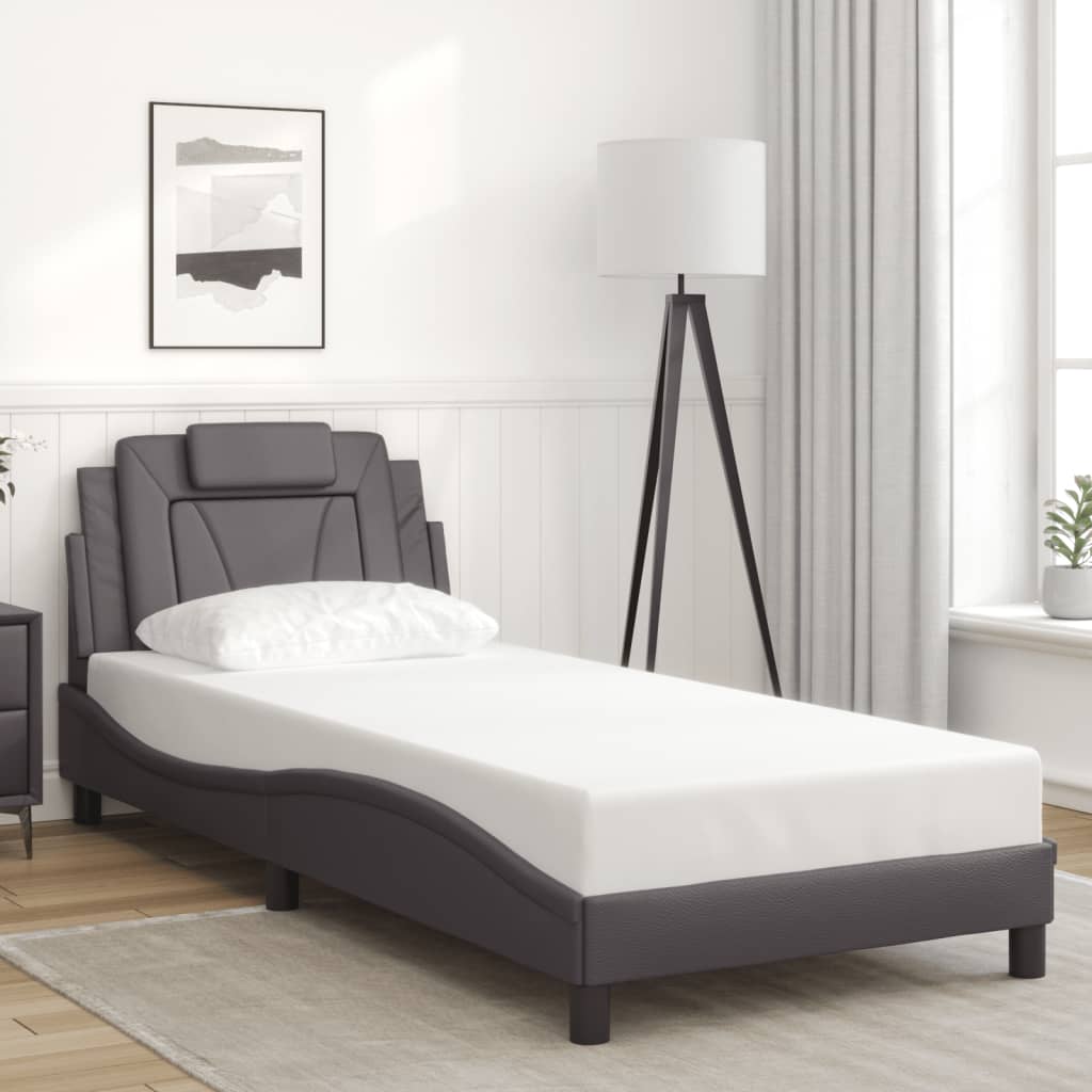 Bettgestell "Viana" mit LED ohne Matratze Grau 90x200 cm