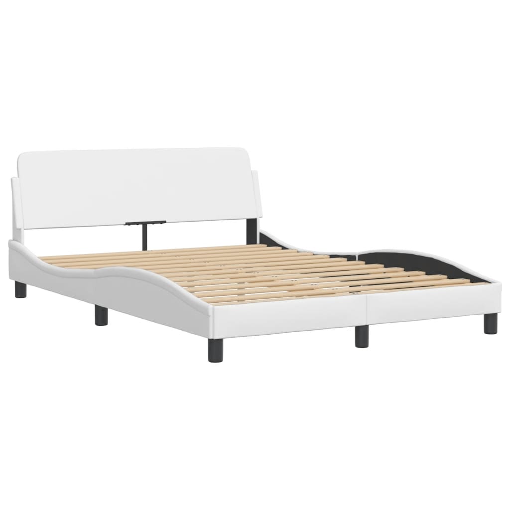Bettgestell "Viana" mit LED ohne Matratze Weiß 120x200 cm
