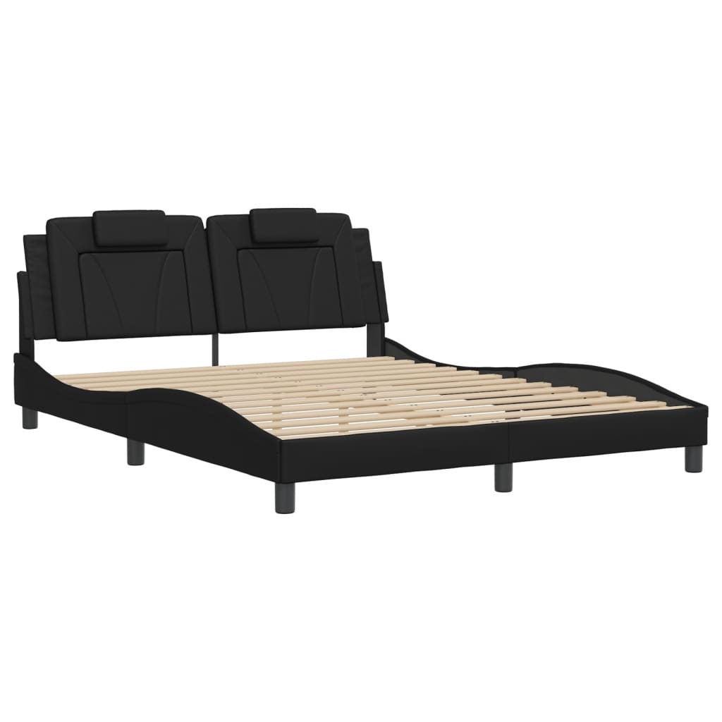 Bettgestell "Viana" mit LED ohne Matratze Schwarz 160x200 cm