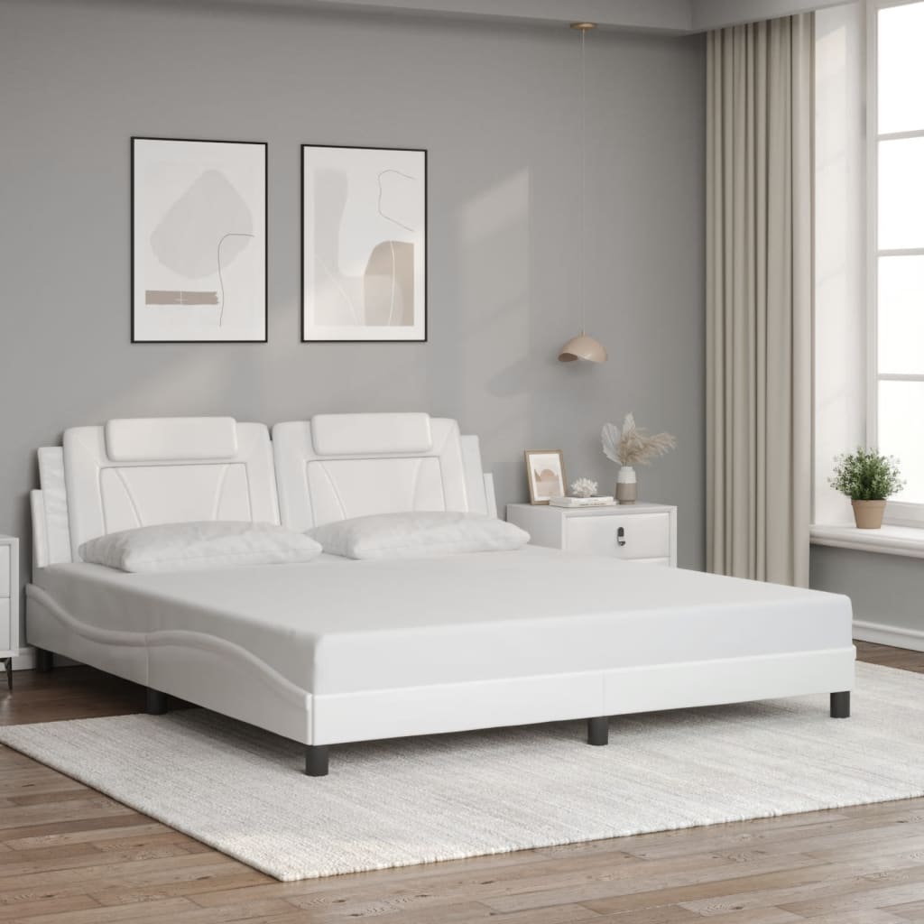 Bettgestell "Viana" mit LED ohne Matratze Schwarz und Weiß 180x200 cm