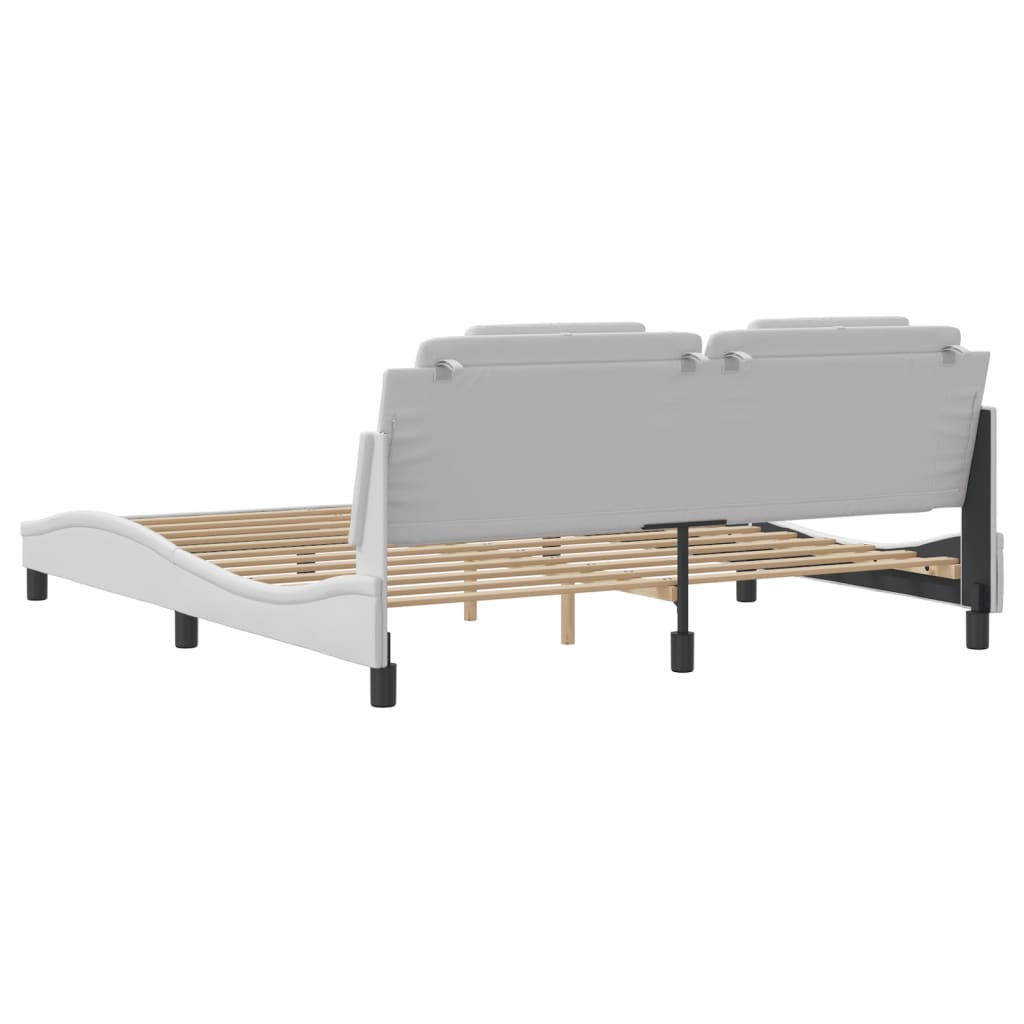 Bettgestell "Viana" mit LED ohne Matratze Schwarz und Weiß 180x200 cm