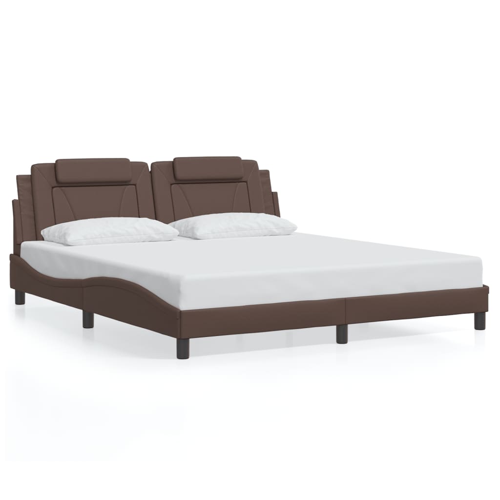 Bettgestell "Viana" mit LED ohne Matratze Braun 180x200 cm
