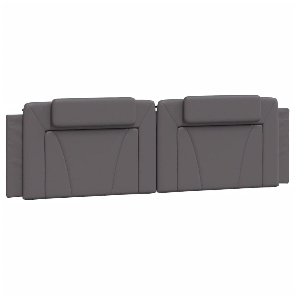 Bed frame with LED grey 180x200 cm artificial leather