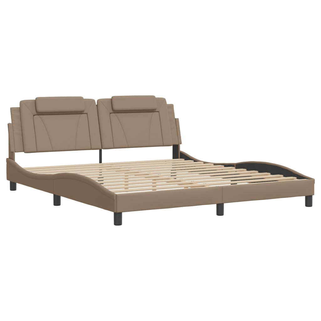 Bettgestell "Viana" mit LED ohne Matratze Cappuccino-Braun 180x200 cm