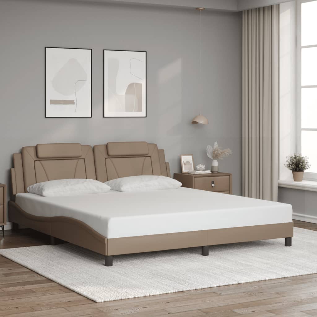 Bettgestell "Viana" mit LED ohne Matratze Cappuccino-Braun 180x200 cm