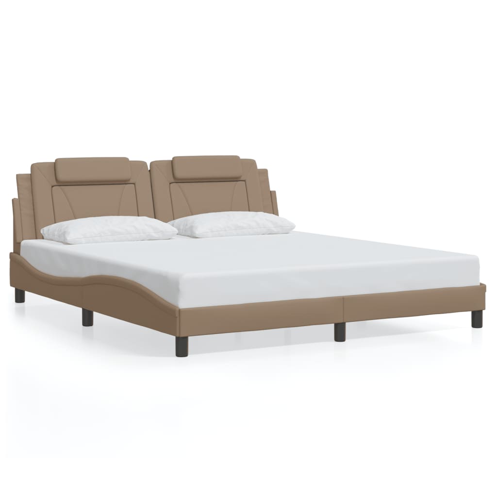 Bettgestell "Viana" mit LED ohne Matratze Cappuccino-Braun 180x200 cm