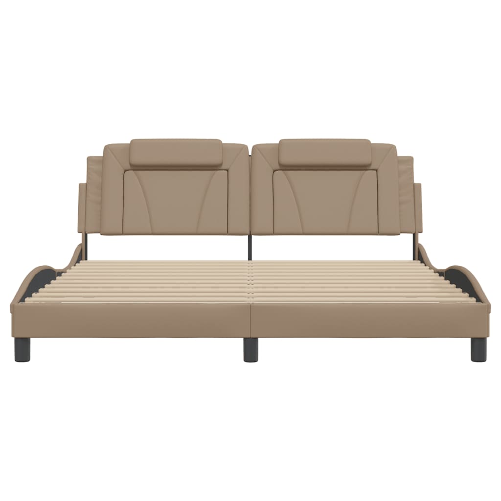 Bettgestell "Viana" mit LED ohne Matratze Cappuccino-Braun 180x200 cm