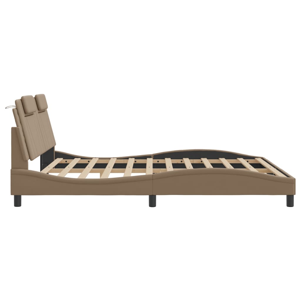 Bettgestell "Viana" mit LED ohne Matratze Cappuccino-Braun 180x200 cm