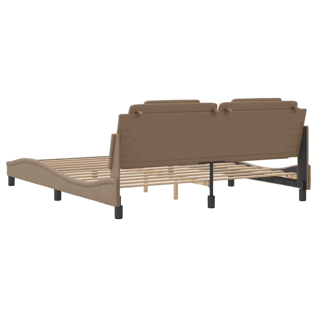 Bettgestell "Viana" mit LED ohne Matratze Cappuccino-Braun 180x200 cm
