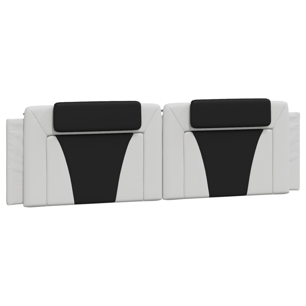 Bed frame with LED white and black 180x200 cm artificial leather