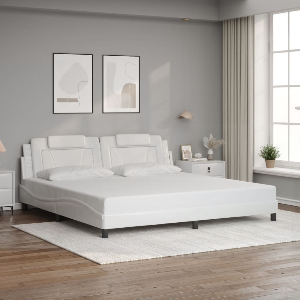 Bettgestell "Viana" mit LED ohne Matratze Weiß 200x200 cm