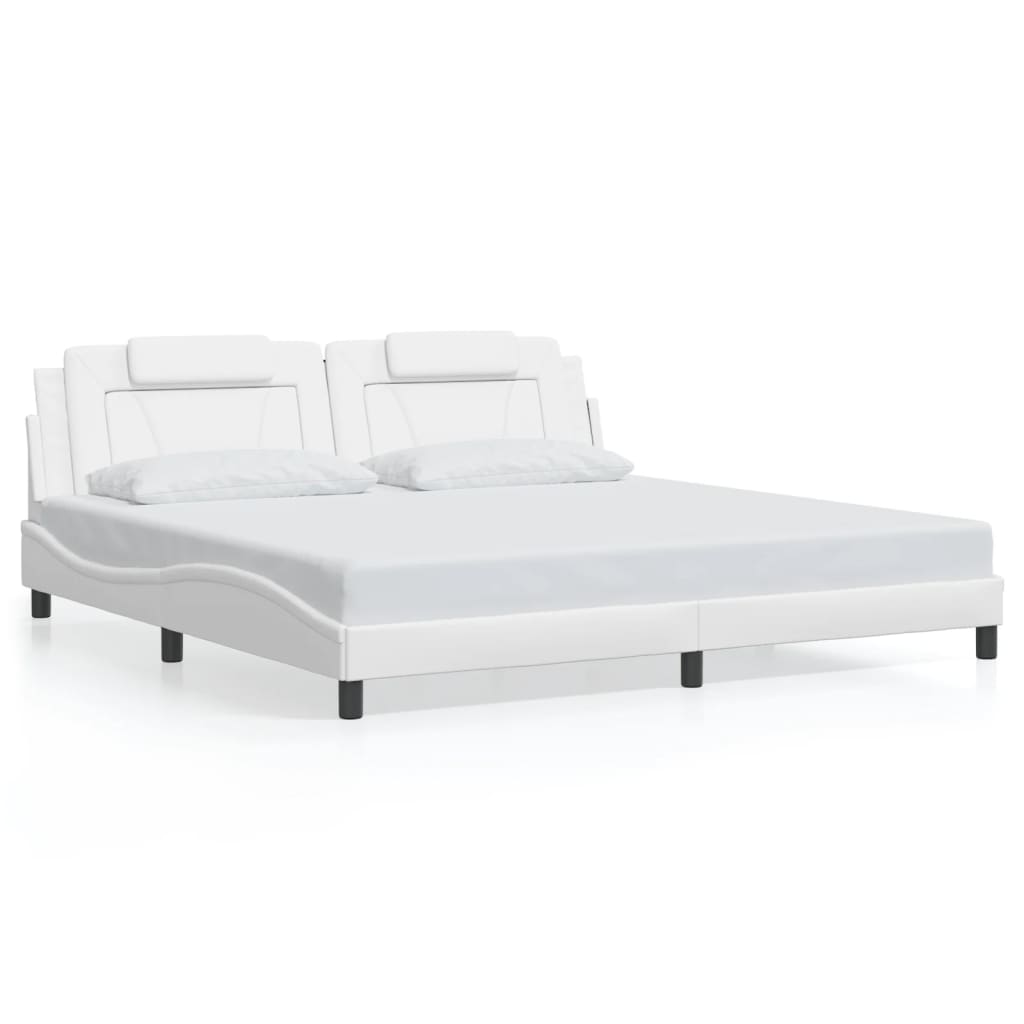 Bettgestell "Viana" mit LED ohne Matratze Weiß 200x200 cm