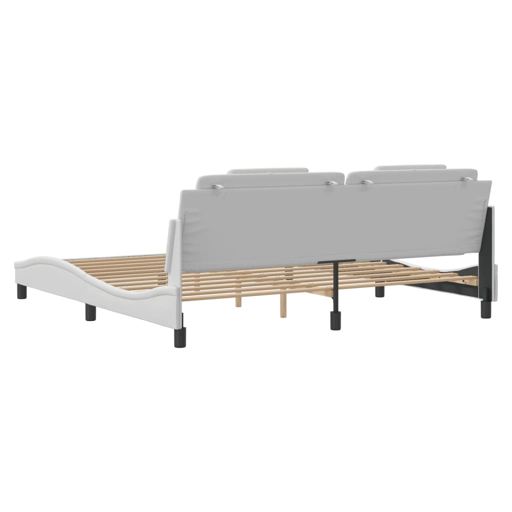 Bettgestell "Viana" mit LED ohne Matratze Weiß 200x200 cm