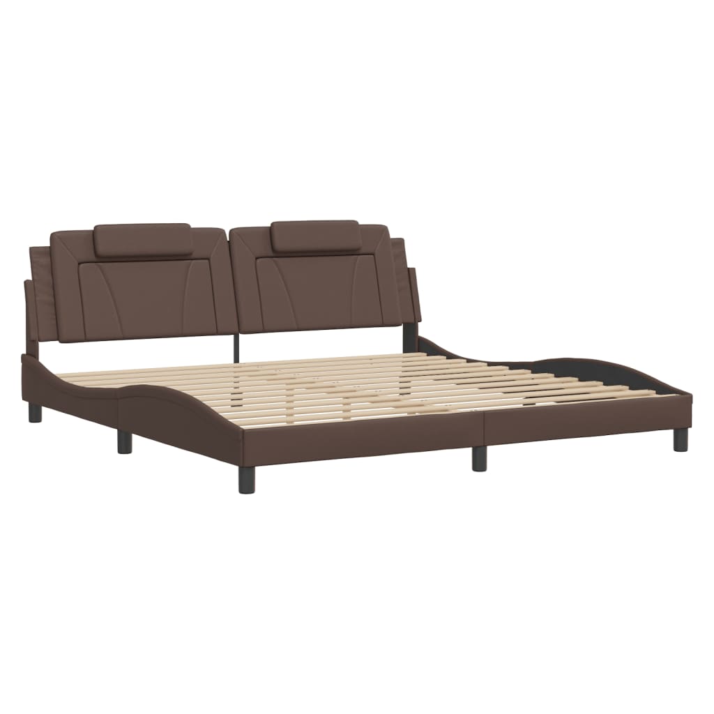 Bettgestell "Viana" mit LED ohne Matratze Braun 200x200 cm