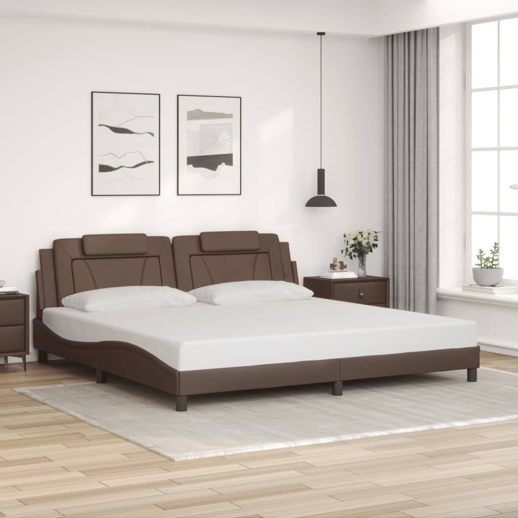 Bettgestell "Viana" mit LED ohne Matratze Braun 200x200 cm