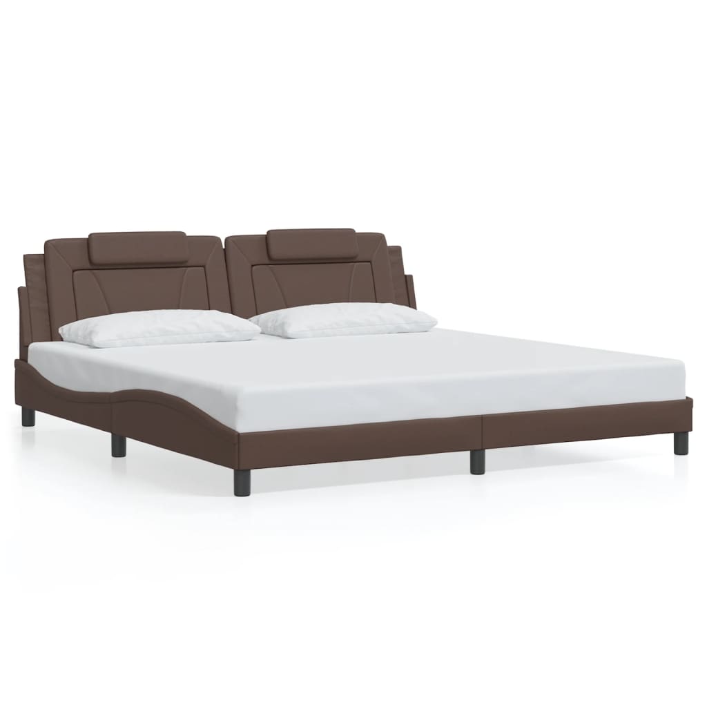 Bettgestell "Viana" mit LED ohne Matratze Braun 200x200 cm