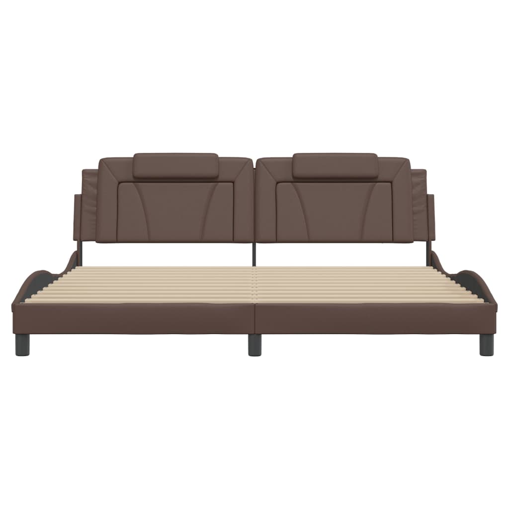 Bettgestell "Viana" mit LED ohne Matratze Braun 200x200 cm