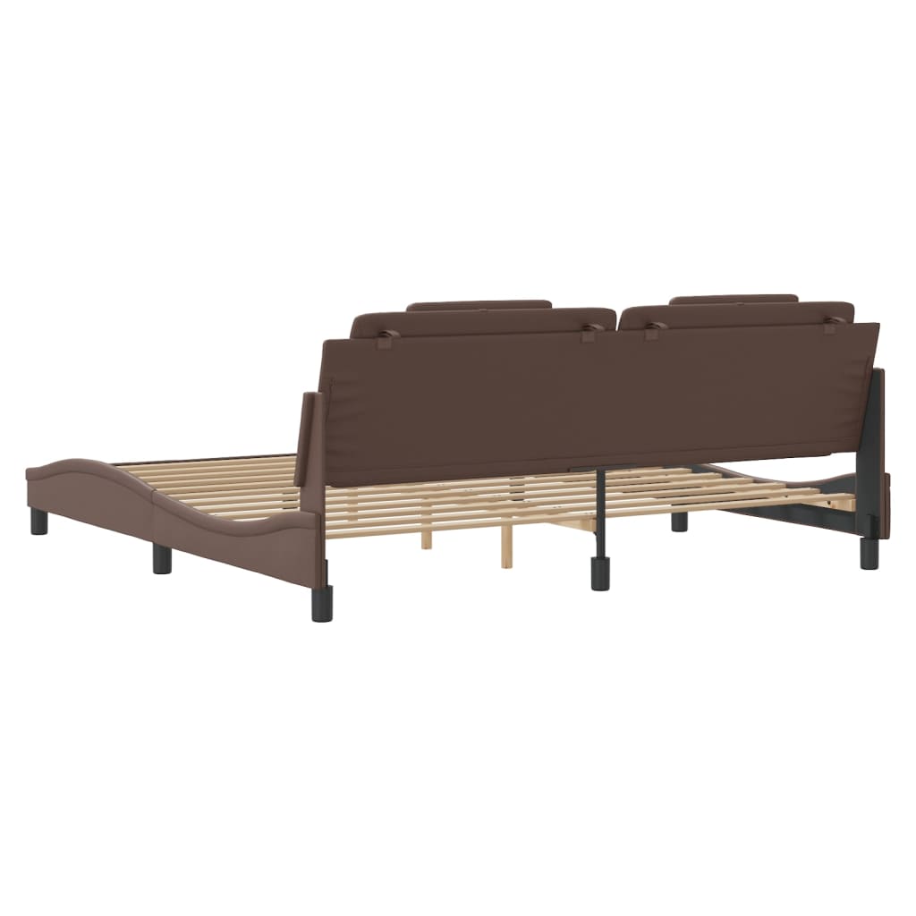 Bettgestell "Viana" mit LED ohne Matratze Braun 200x200 cm