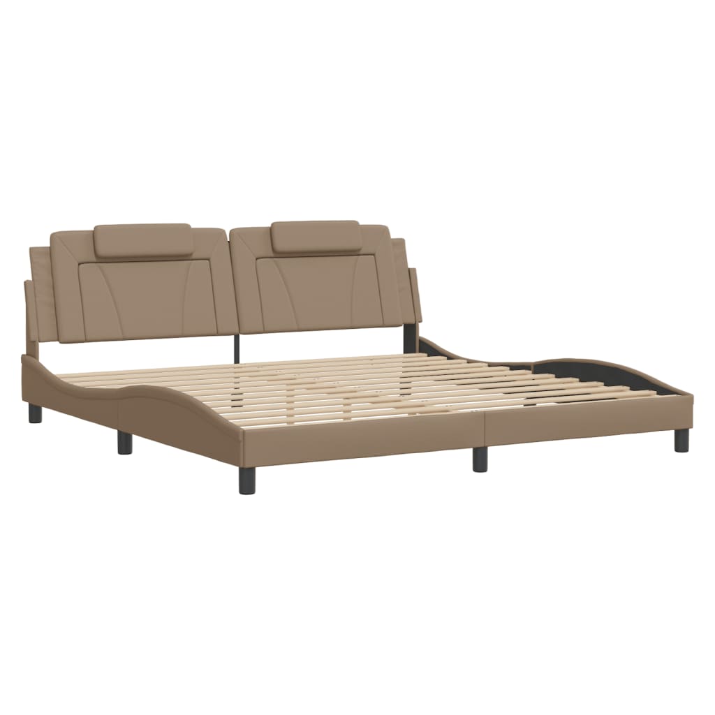 Bettgestell "Viana" mit LED ohne Matratze Cappuccino-Braun 200x200 cm